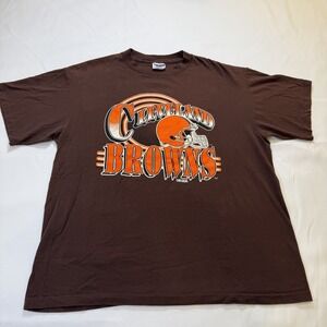 Cleveland Browns Trench T-Shirt Mens XL NFL Football Graphic Tee VINTAGE 1990's